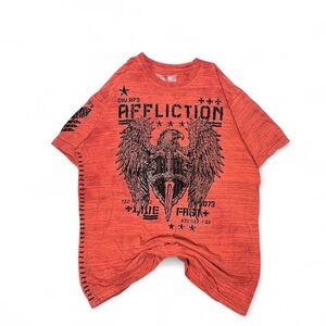 Affliction burnt orange with velvet graphic